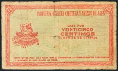 JAEN. 25 Céntimos y 50 Céntimos. (1937ca). (González: 2983, 2984). Raro. BC-.