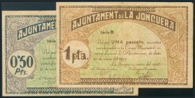 LA JONQUERA (GERONA). 50 Céntimos y 1 Peseta. Marzo de 1937.
