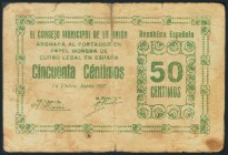 LA UNION (MURCIA). 50 Céntimos. Junio de 1937. (González: 5222). RC.