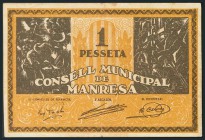 MANRESA (BARCELONA). 1 Peseta. (1937ca). Serie A y B.