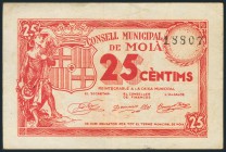 MOIA (BARCELONA). 25 Céntimos. (1937ca). MBC.