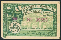 MURCIA. 25 Céntimos y 50 Céntimos. (1936ca). (González: 3771, 3772). BC/RC.