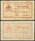 PINEDES DEL LLOBREGAT (BARCELONA). 50 Céntimos y 1 Peseta. 25 de Mayo de 1937. MBC.