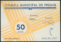 PREMIA (BARCELONA). 50 Céntimos. Junio de 1937. EBC.