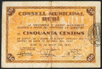 RUBI (BARCELONA). 50 Céntimos y 1 Peseta. 14 de Mayo de 1937. RC.