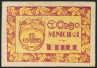UTIEL (VALENCIA). 25 Céntimos. (1937ca). (González: 5249). BC.