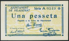 VILADEMAT (GERONA). 1 Peseta. (1937ca). Serie A. SC.