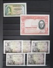 Conjunto de billetes entre los años 1940 y 1990, la inmensa mayoría sin circular y muchos de ellos correlativos. A EXAMINAR.