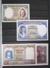 Interesante colección de billetes del Banco de España del siglo XX, en diversas calidades, algunos de ellos interesantes. A EXAMINAR.