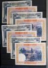Curioso conjunto de billetes del Banco de España de diversos periodos y calidades, alguno repetido. A EXAMINAR.