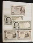 Precioso conjunto de billetes mayoritariamente del Estado Español, muchos de ellos sin circular, algunos correlativos y todos ellos con el apresto ori...