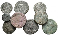 HISPANIA ANTIGUA. Lote compuesto por 9 monedas de bronce. Incluyendo las siguientes cecas: Bolscan. As (2); Caesaraugusta. As; Calagurris. As; Conterb...