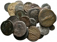 IMPERIO ROMANO, HISPANIA ANTIGUA y BIZANCIO. Lote compuesto por 28 monedas, conteniendo: 16 bronces; 1 Antoniniano; 3 Denarios de diversos emperadores...