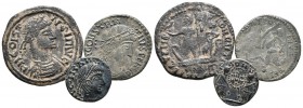 IMPERIO ROMANO. Lote compuesto por 3 bronces del Bajo Imperio. Imitaciones bárbaras de Maiorinas de Constancio II. MBC/MBC+.