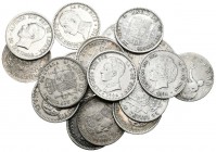 CENTENARIO DE LA PESETA. Lote compuesto por 20 monedas de 50 Céntimos. Gobierno Provisional: 1869 *6-9 y 1870; Alfonso XII: 1880 *8-0 MSM, 1881 *8-1 M...