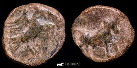 Obulco Bronze Semis 7,36 g., 20 mm. Obulco (Porcuna) 120-80 B.C. Fine