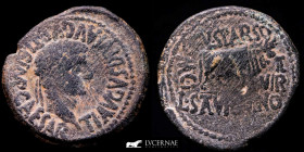 Tiberius bronze As 12,17 g., 29 mm. Calagurris 14-37 Fine