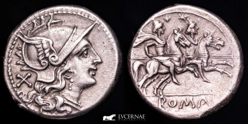 Roman Republic - Anonymous silver denarius (4.17 g. 18 mm.). The Dioscuri. Minte...
