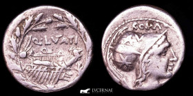 Q. Lutatius Cerco Silver Denarius 3,92 g. 17 mm. Rome 109-108 B.C. Good very fine
