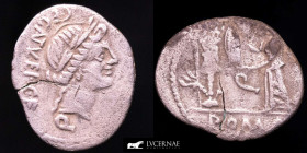C. Egnatuleius C.f. Silver Quinarius 1.72 g. 17 mm. Rome 97 B.C. Good fine