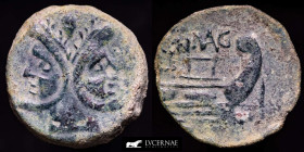 Cnaeus Pompeius Magnus Æ Bronze As 25,05 g. 30 mm. Hispania 46-45 B.C. Good Very Fine