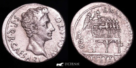 Augustus Silver Denarius 3.59 g. 18 mm. Colonia Patricia 18 B.C. Good very fine