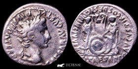 Augustus Silver Denarius 3,57 g. 19 mm. Lugdunum 2 B.C.- 4 A.D. good very fine