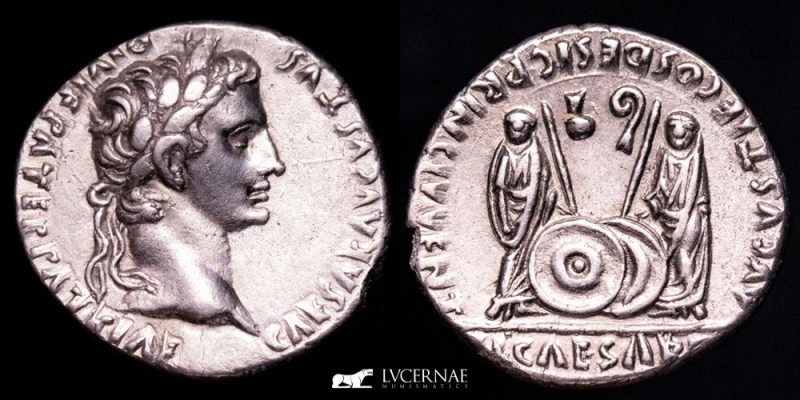 Roman Empire - Augustus (27 B.C. - 14 A.D.) Silver denarius (3,92 g. 18 mm.) Lug...