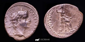Tiberius Silver Denarius 3,46 g. 19 mm. Lugdunum 14-37 A.D. Good fine