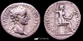 Tiberius Silver Denarius 3,54 g. 19 mm. Lugdunum 14-37 A.D. Good fine