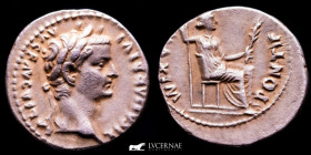 Tiberius Silver Denarius 3,79 g. 19 mm. Lugdunum 14-37 A.D. Extremely fine
