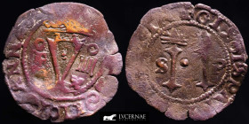 Carlos and Juana Copper 4 Maravedis 2,82 g. 25 mm. Santo Domingo 1504-1555 Good very fine (MBC+)