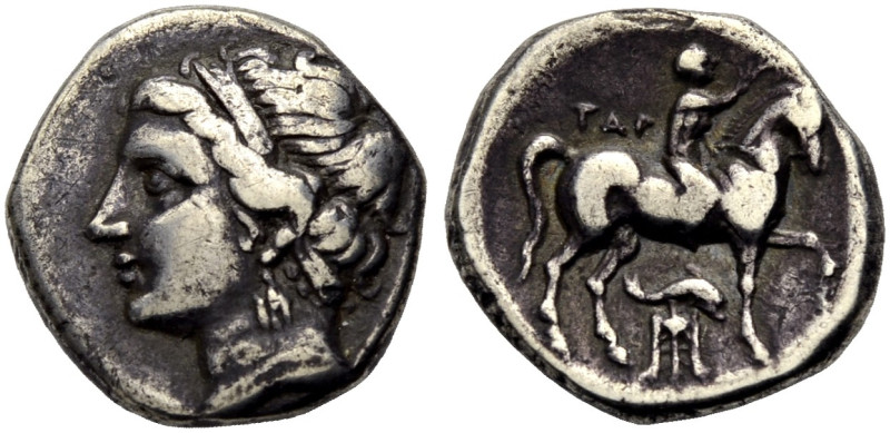 KALABRIEN. TARENT. 
Didrachmon, 281-228 v. Chr. Nymphenkopf mit Diadem und Ohrr...