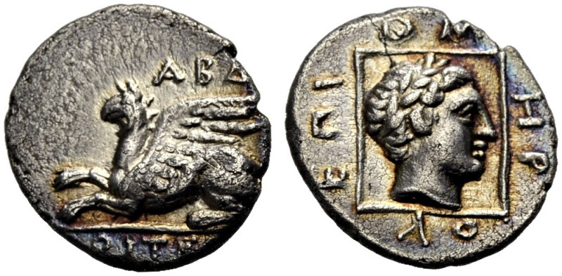 THRAKIEN. ABDERA. 
Drachme, ca. 360-345 v. Chr. Greif n.l. ΑΒΔΗ-ΡΙΤΕΩΝ Rv. Männ...