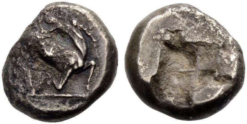 KYKLADEN. PAROS. 
AR Drachme, ca. 520-500 v. Chr. Ziege n. r. auf Bodenlinie kn...