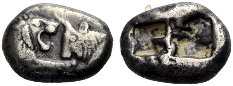 LYDIEN. KÖNIGE VON LYDIEN. Kroisos, 561-546 v. Chr. 
AR Halbstater (Siklos), Lö...