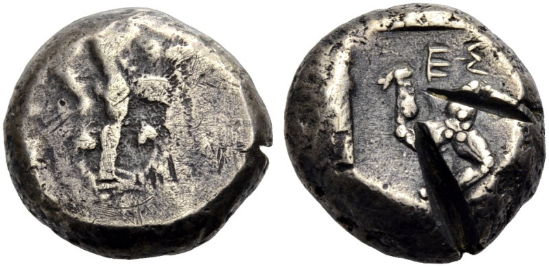 PAMPHYLIEN. ASPENDOS. 
Stater, 365-330 v. Chr. Nackter Krieger n. r. stehend, i...