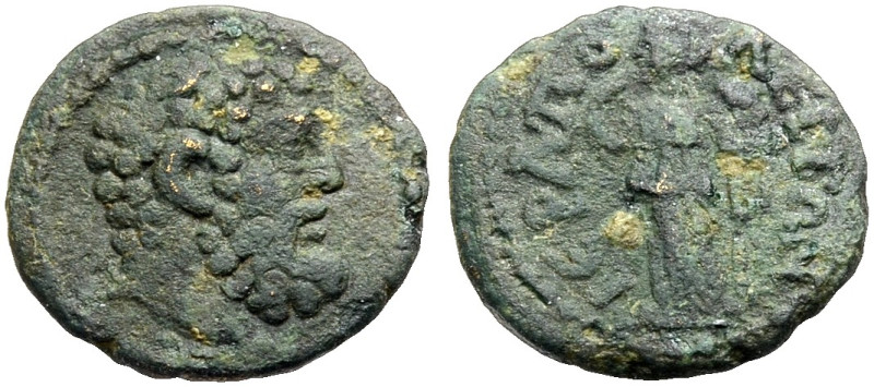 PHRYGIEN. HIERAPOLIS. Autonom. 
Kleinbronze, 98-217. Kopf des bärtigen Herakles...