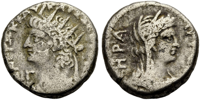 ÄGYPTEN. ALEXANDRIA. Tiberius, 14-37. 
Billon-Tetradrachmon, Jahr 13, 66-67. Bü...