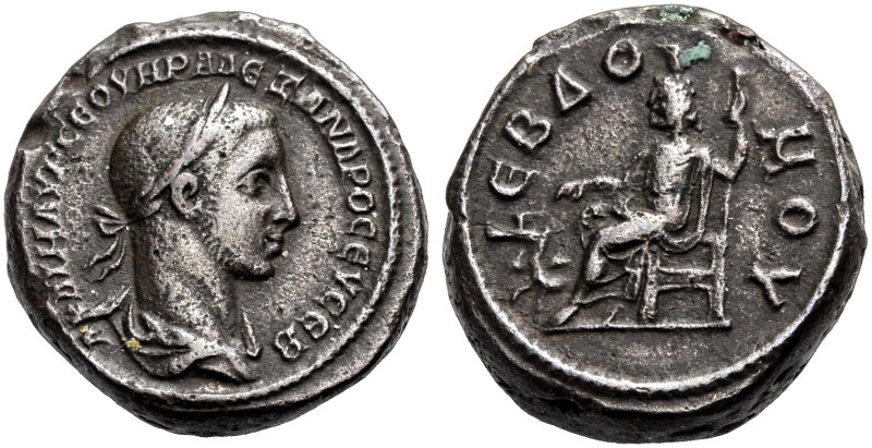 ÄGYPTEN. ALEXANDRIA. Severus Alexander, 222-235. 
Billon-Tetradrachmon. Jahr 7,...