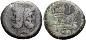RÖMISCHE REPUBLIK. ANONYM, nach 211 v. Chr. 
As, nach 211 v. Chr. Doppelkopf des bärtigen Janus mit L., darüber I. Rv. Prora n. r., darüber I, darunt...