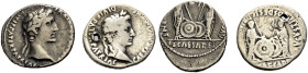 KAISERZEIT. Augustus, 27 v. Chr. -14 n. Chr. 
Denar, 2 v. Chr. -4 n. Chr. oder später. Lugdunum. Büste mit L. n. r. Rv. Gaius und Lucius Caesares neb...