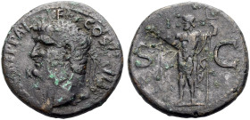 KAISERZEIT. Agrippa, gest. 12 v. Chr. 
As, postum, unter Caligula (37-41), Kopf mit Rostralkrone n.l. Rv. S-C Neptun frontal stehend, Kopf n.l., Chla...