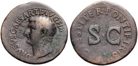 KAISERZEIT. Drusus der Jüngere, Sohn des Tiberius, gest. 23. 
As, 21-22, unter Tiberius. Barhäuptige Büste n.l. DRVSVS CAESAR TI AVG F DIVI AVG N. Rv...
