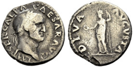KAISERZEIT. Galba, 68-69. 
Denar. Kopf mit L. n.r. Rv. DIVA -AVGVSTA Livia mit Zepter und Patera, im langen Gewand und mit Mantel n.l stehend. 2,92 g...