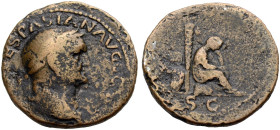 KAISERZEIT. Vespasianus, 69-79.
As, ca. 77-78 Lugdunum. Büste mit L. n. r. Rv. (IVDAEA CAPTA) Die trauernde Judäa n. r. unter einem Palmbaum sitzend;...