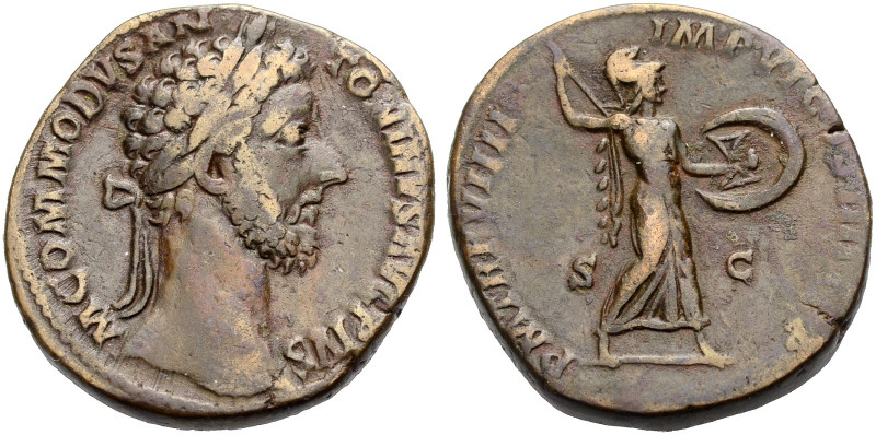 KAISERZEIT. Commodus, 177-192. 
Sesterz, 183-184 Büste mit L. n. r. M. COMMODVS...