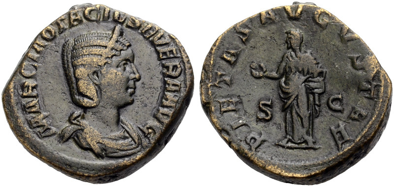 KAISERZEIT. Otacilia Severa, 244-249, Gattin Philippus I.
Sesterz. Drap. Büste ...