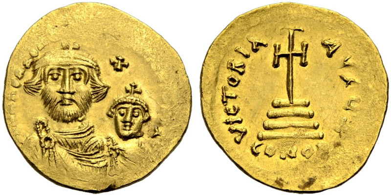 Heraclius, 610-641. 
Solidus, 616-625 Konstantinopel. Heraclius und der kleiner...