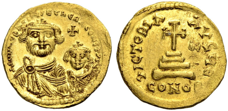 Heraclius, 610-641. 
Solidus, 613-616. Konstantinopel. ddNN hERACLIVS ET hERA C...